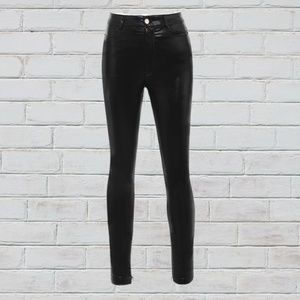 HOUSE OF CB BLACK WET LOOK TROUSERS